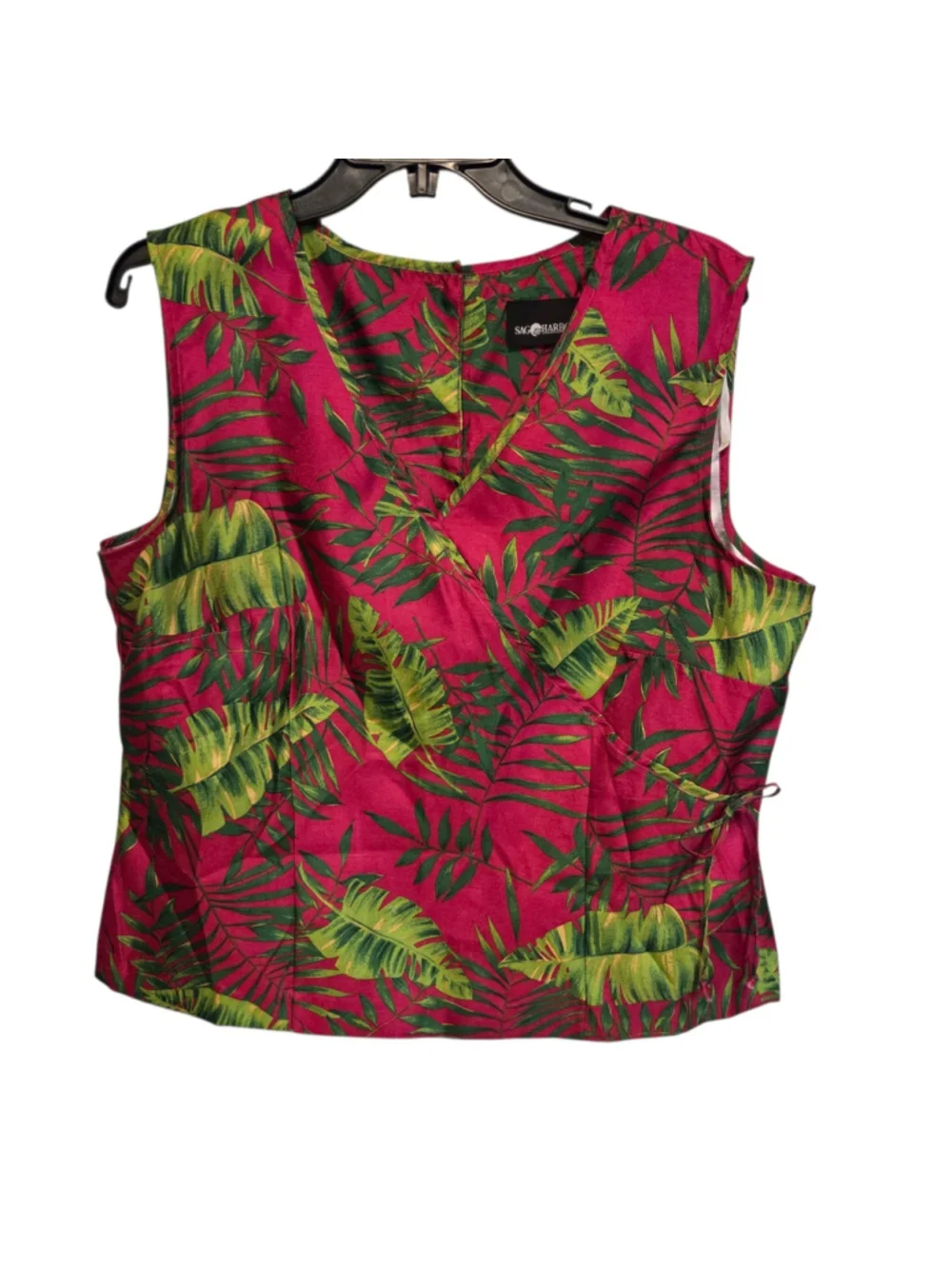 Women's Sag Harbor Tropical Print Two-Piece Set Size 16 Pink Green